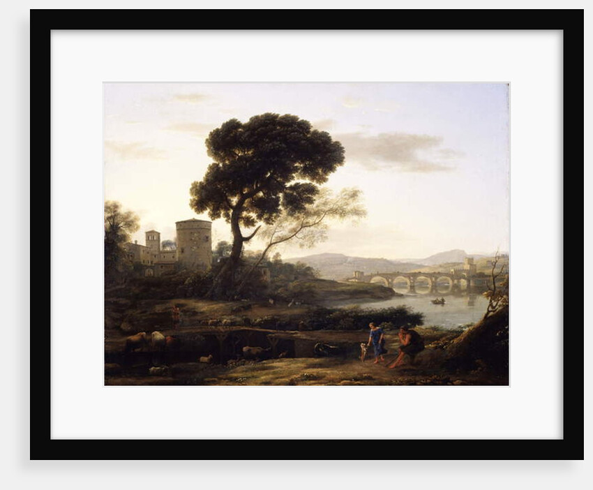 Landscape near Rome with a view of the Ponte Molle, 1645 by Claude Lorrain