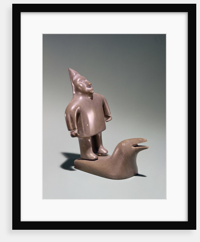 Mythological figure standing on a whale, from Cape Dorset by School Inuit