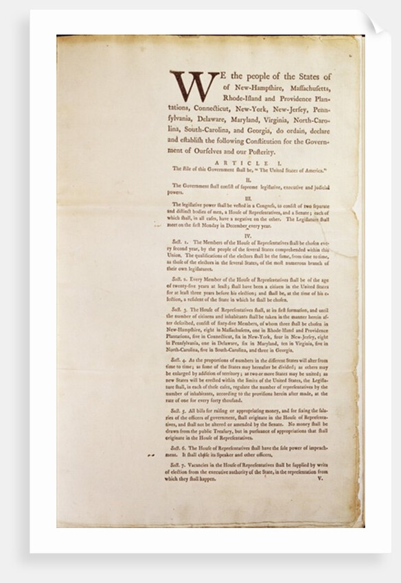 The United States Constitution, 1787 by American School