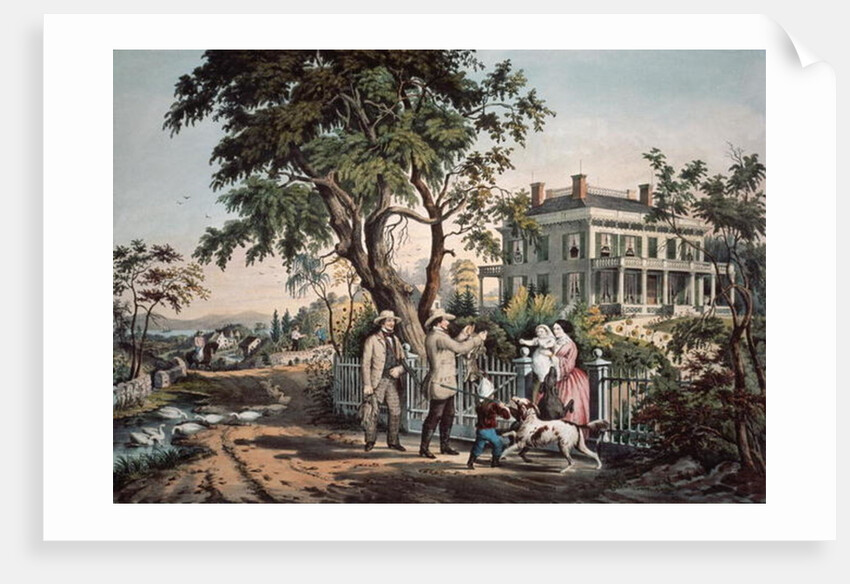 American Country Life - October Afternoon, 1855 by N. and Ives J.M. (1824-95) Currier