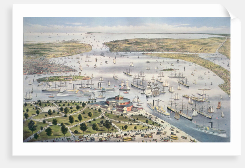 Port of New York, Looking South, c.1880 by N. and Ives J.M. (1824-95) Currier