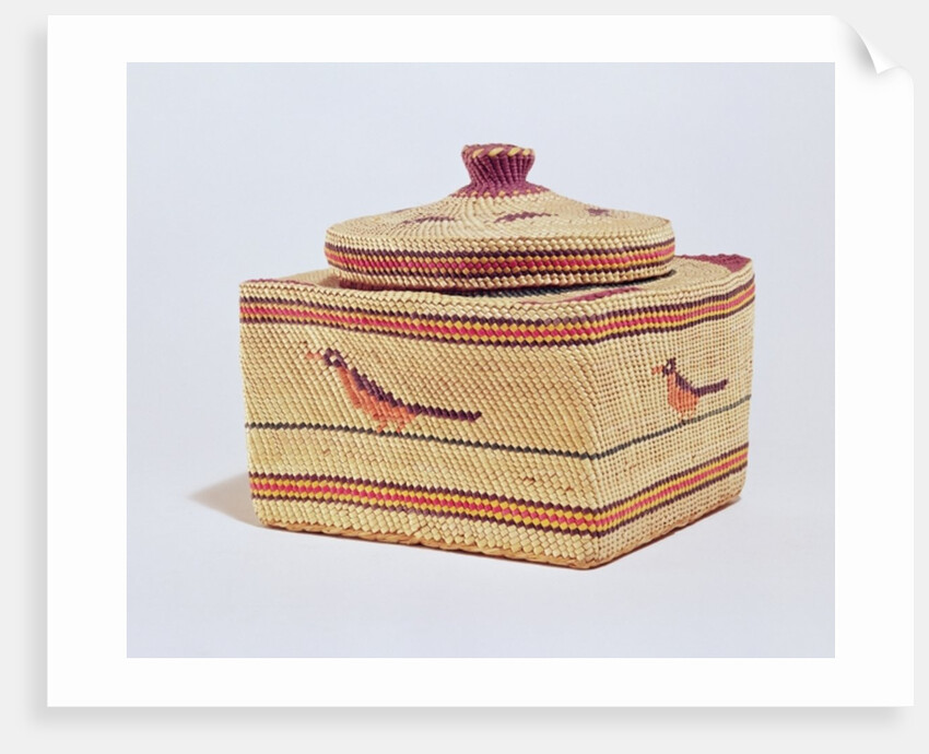 Salish basket depicting birds by School American