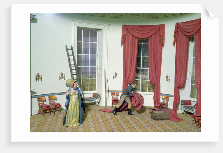 Dolley Madison removes paintings from the White house, 1814 by American School