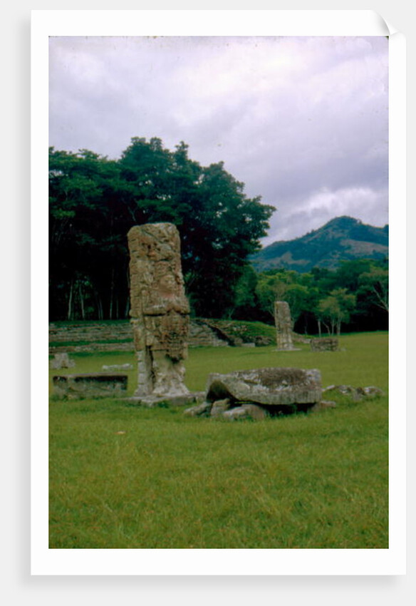 Stele in forecourt of Central Plaza by Mayan Mayan