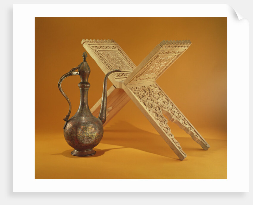 Copper Vessel and Koran Stand by Pakistani School