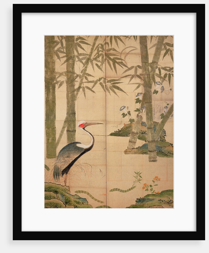 Bamboo and Crane, Edo Period by Japanese School