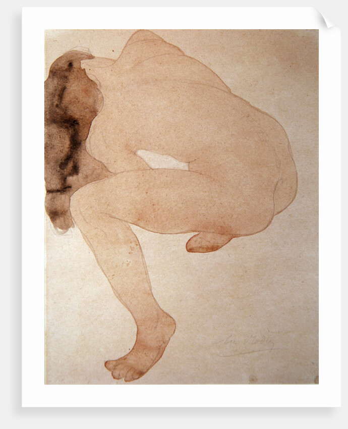 Seated nude bending over by Auguste Rodin