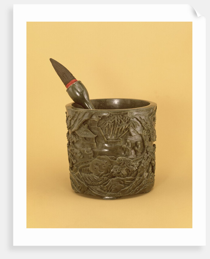 Scholar's brush holder and brush, Qianlong Period by School Chinese