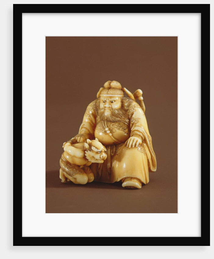 Netsuke in the form of a demon queller and a small demon, Meiji Period by Tokoku Tokoku