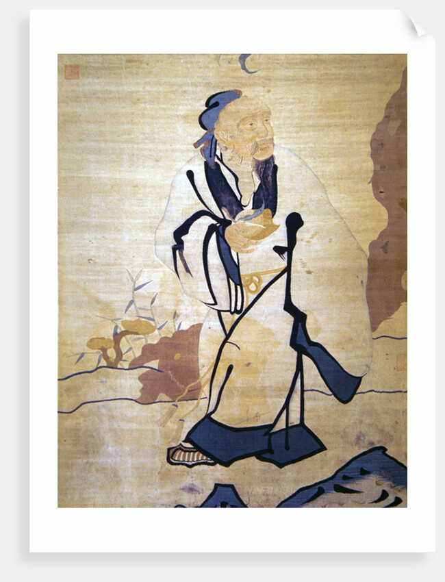 Detail of an immortal holding a peach by Ming Dynasty Chinese School