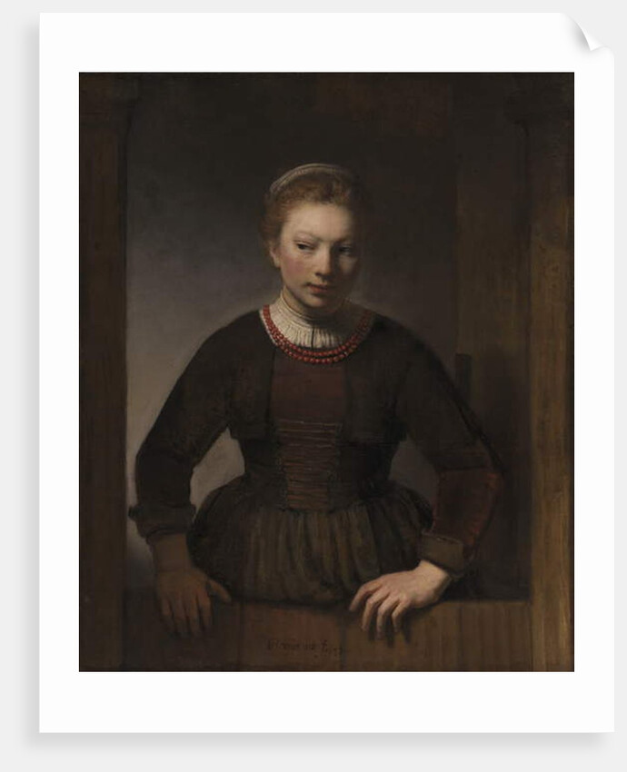 Young Woman at an Open Half-Door, 1645 by Rembrandt Harmensz. van Rijn