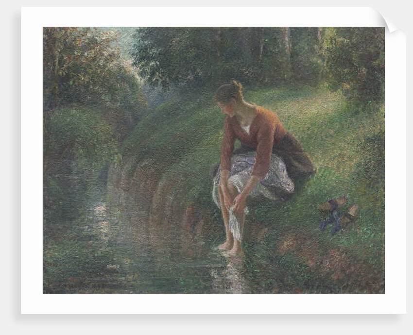 Woman Bathing Her Feet in a Brook, 1894-95 by Camille Pissarro