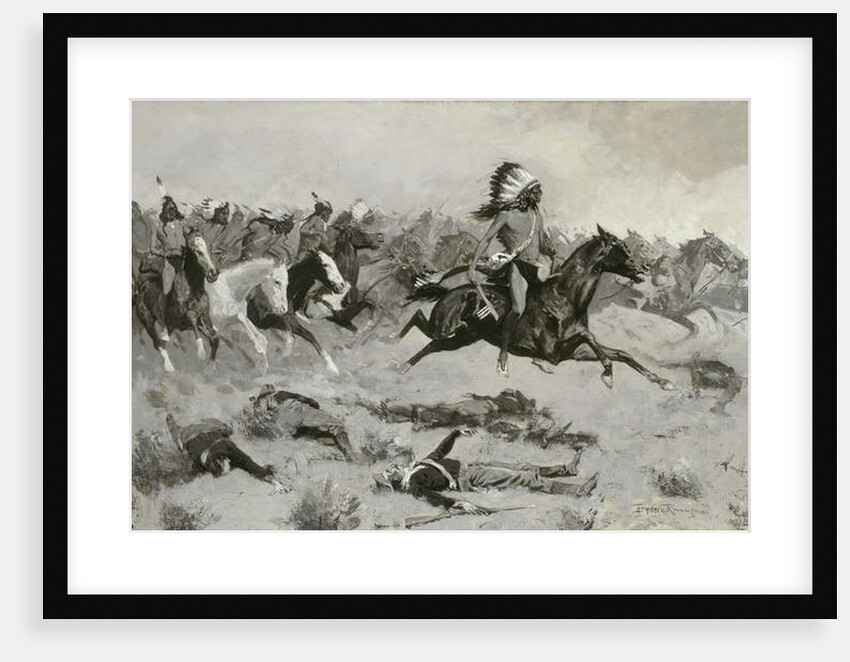 Rushing Red Lodges Passed through the Line, c.1900 by Frederic Remington