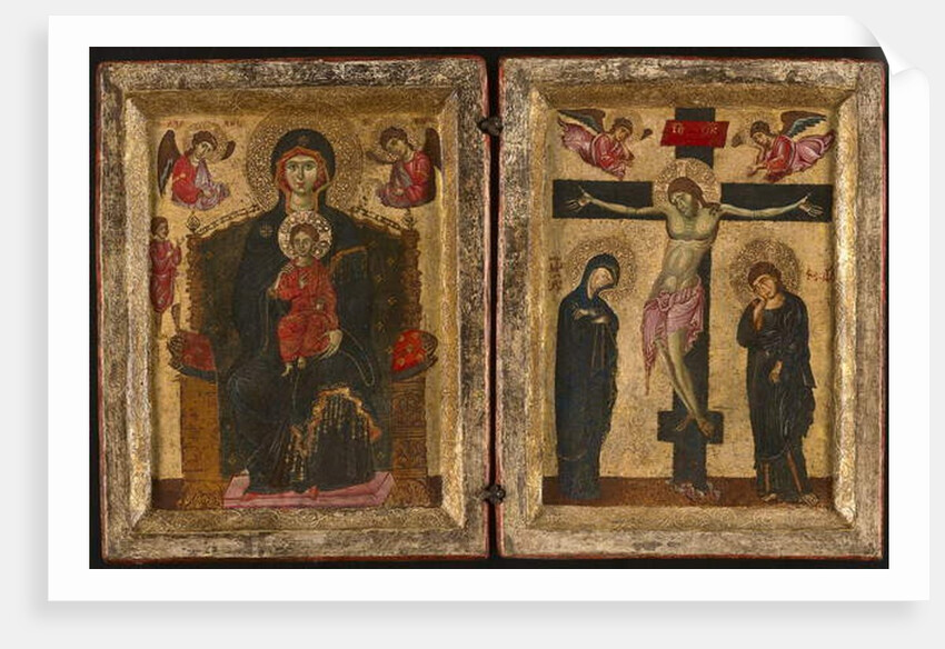 Diptych with the Virgin and Child Enthroned and the Crucifixion, 1275-80 by Levantine School