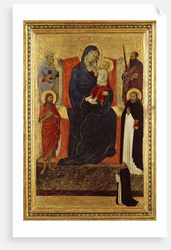 Virgin and Child enthroned with Saints Peter, Paul, John the Baptist, Dominic and a donor, 1325-35 by Ugolino di Nerio