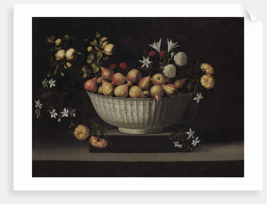 Flowers and Fruit in a China Bowl, c.1645 by Juan de Zurbaran