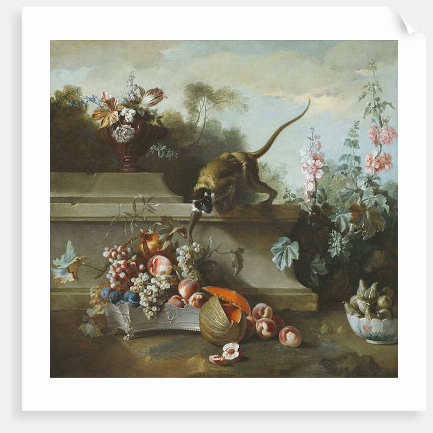 Still Life with Monkey, Fruits, and Flowers, 1724 by Jean-Baptiste Oudry