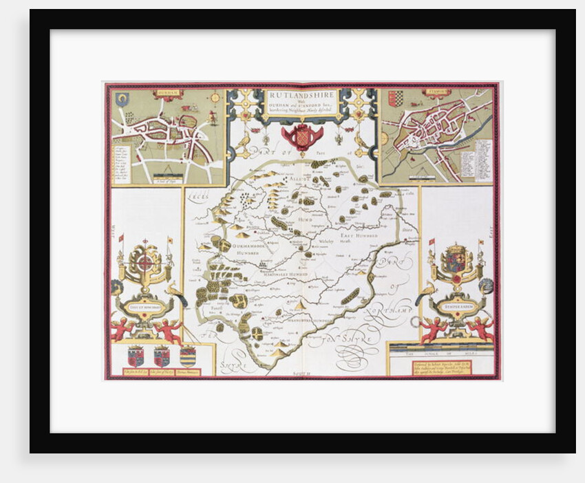 Rutlandshire with Oukham and Stanford by John Speed