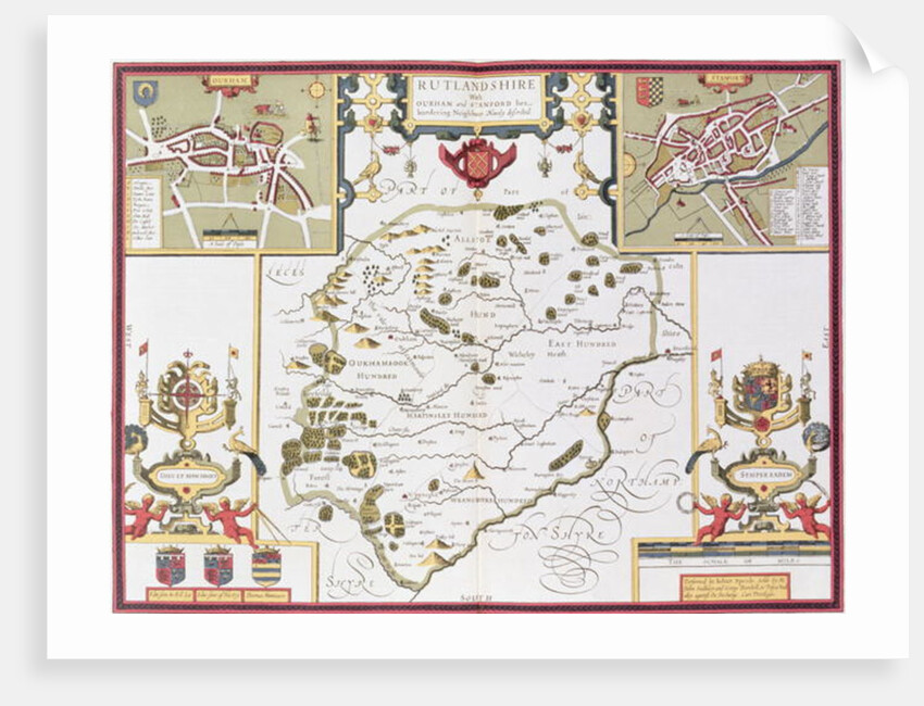 Rutlandshire with Oukham and Stanford by John Speed