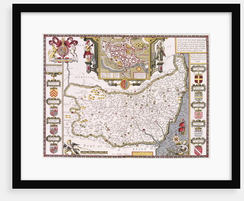 Suffolk and the situation of Ipswich by John Speed