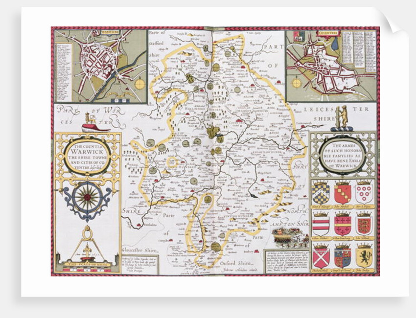 The County of Warwick, the Shire Town and the City of Coventry by John Speed