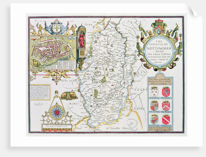 The Countie of Nottingham by John Speed