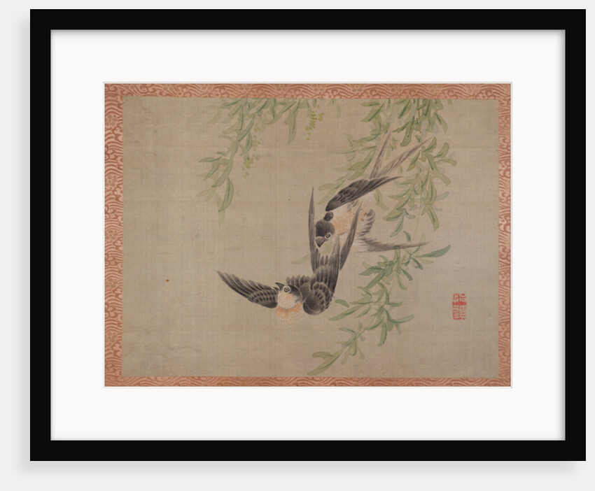 Swallows in flight, 1851 by Tsubaki Chinzan