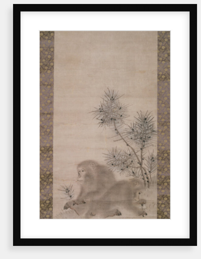 Monkeys with pine saplings and butterfly, c.1800 by Sosen Mori