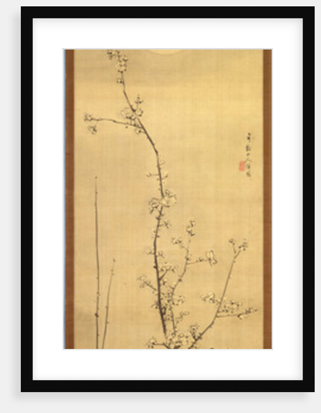 Blossoming plum-tree against the full moon, c.1800-22 by Gentai Sanjin