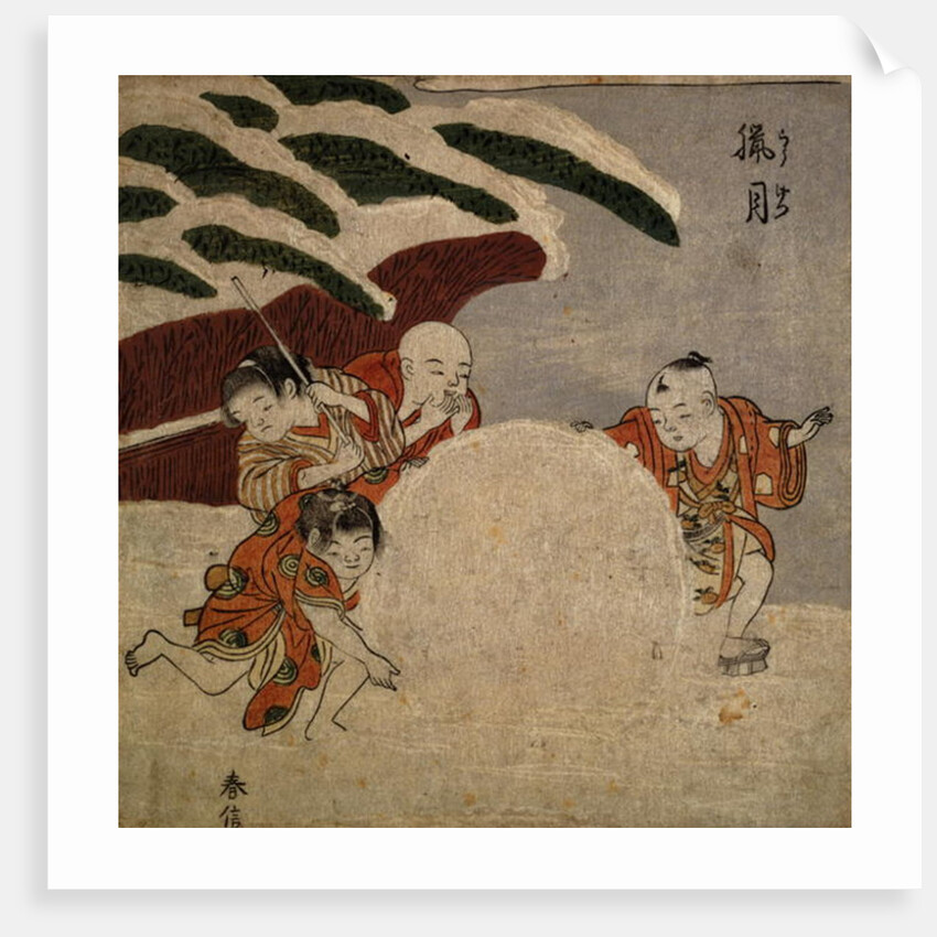 Four boys making a snowball, c.1768 by Suzuki Harunobu