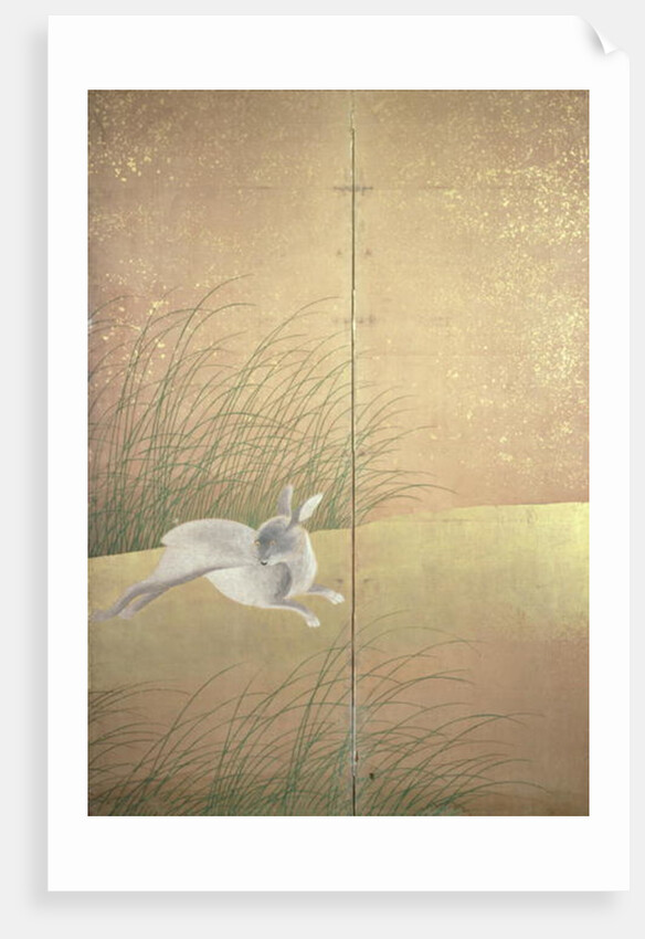 Hares and autumn grasses, c.1700 by Japanese School