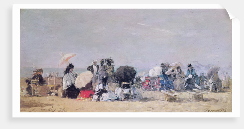 Beach Scene, Trouville, 1873 by Eugene Louis Boudin