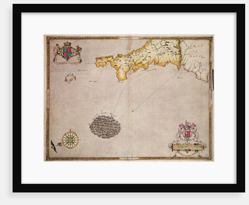 Map No. 1 showing the route of the Armada fleet by Robert Adams