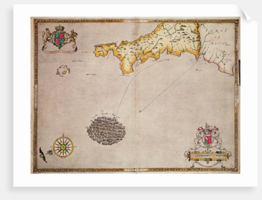 Map No. 1 showing the route of the Armada fleet by Robert Adams