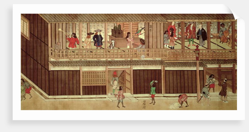 A domestic scene by Japanese School