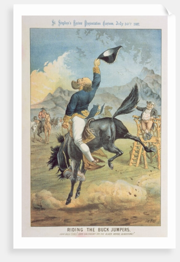 Riding the Buck Jumpers, Lord Salisbury on the Black Horse, Gladstone by Tom Merry