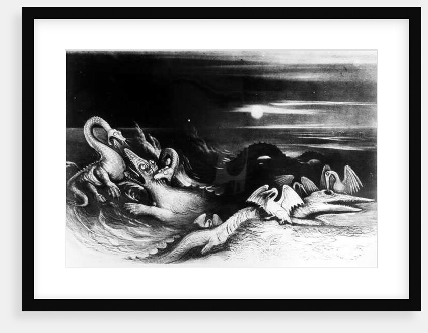 Sea Monsters Fight by English School