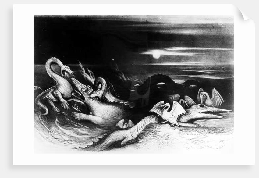 Sea Monsters Fight by English School