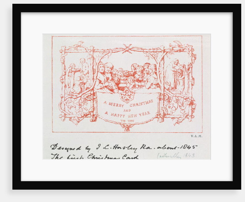 The first Christmas card, by J.C.Horsley, 1843 by John Callcott Horsley
