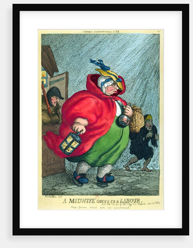 A midwife going to a labour, 1811 by Thomas Rowlandson