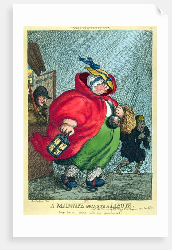 A midwife going to a labour, 1811 by Thomas Rowlandson