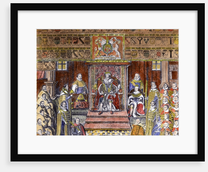 James I of England at Court by English School