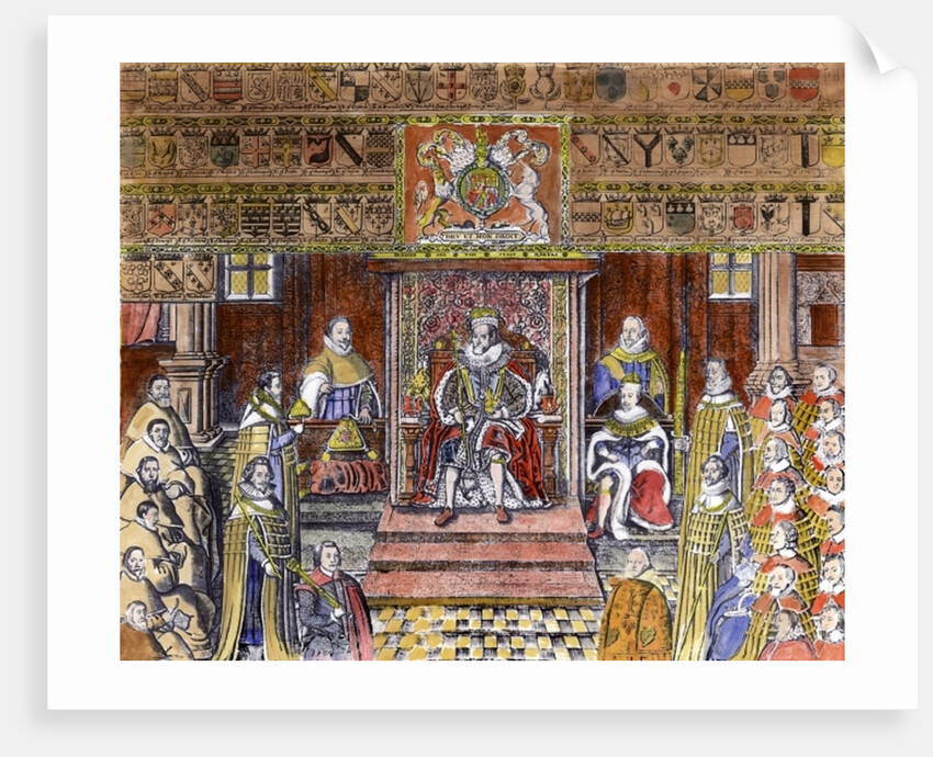 James I of England at Court by English School