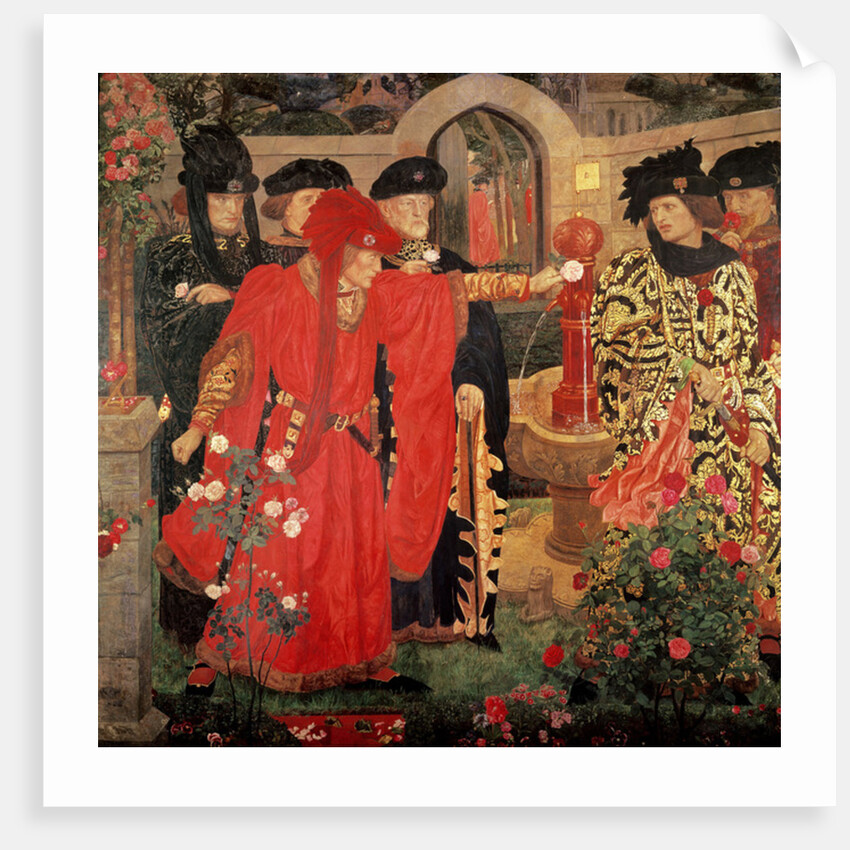 Plucking the Red and White Roses in the Old Temple Gardens, 1910 by Henry A. Payne