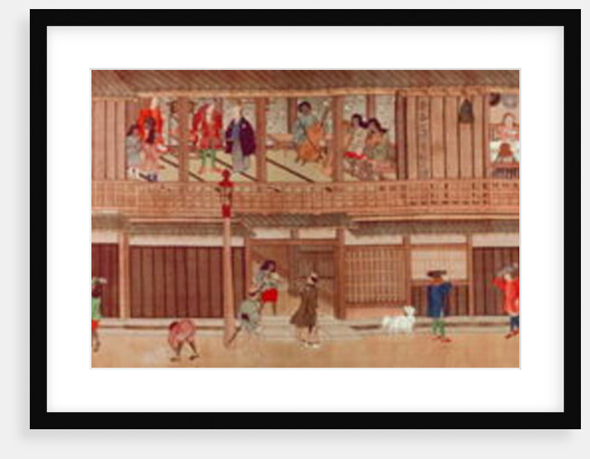 A domestic scene, scroll by Japanese School