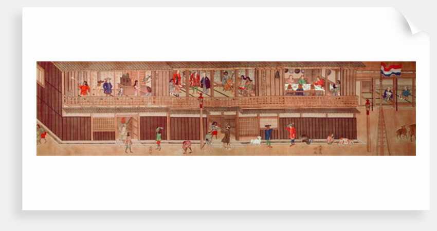 A domestic scene, scroll by Japanese School