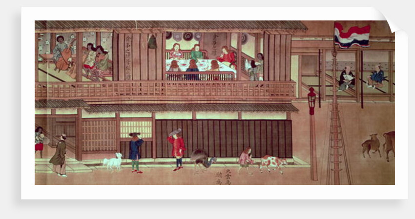 A domestic scene of a scroll) by Japanese School