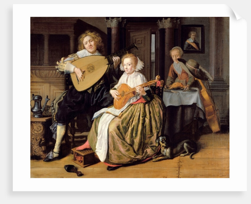 A Young Man Playing a Theorbo and a Young Woman Playing a Cittern, c.1630-32 by Jan Miense Molenaer