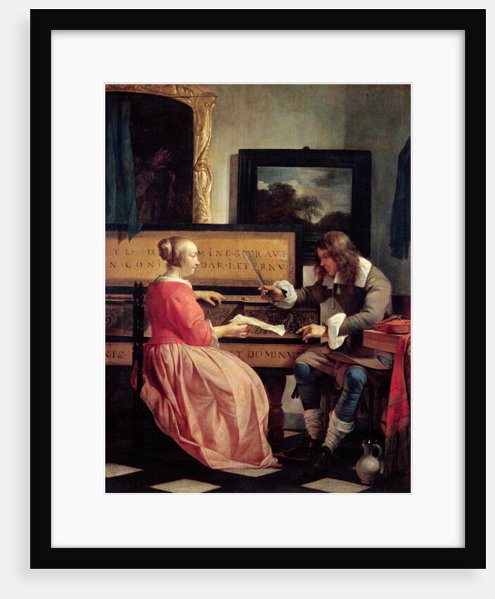 A Man and a Woman Seated by a Virginal, c.1665 by Gabriel Metsu