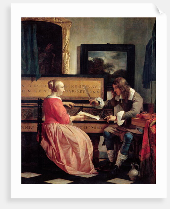 A Man and a Woman Seated by a Virginal, c.1665 by Gabriel Metsu